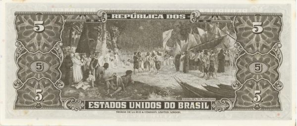 Brésil 5 Cruzeiros ND (1953-59) Neuf – Image 2