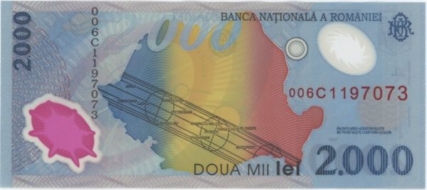 Roumanie 2000 Lei 1999 Neuf – Image 2