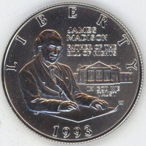USA Half Dollar 1993 W Déclaration des droits de l'homme (unz) en argent
