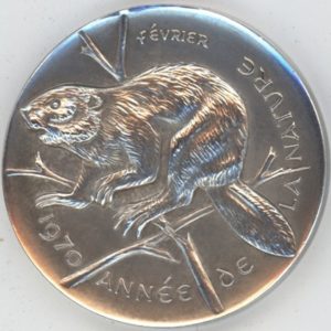 Médaille Année de la Nature 1970 "Février" (unz) en argent