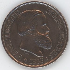 Brésil 20 Réis 1868 Pedro II (vz)