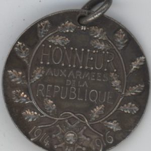 Médaille Honneur aux Armées de la République 1914-1916 (vz-unz) en argent