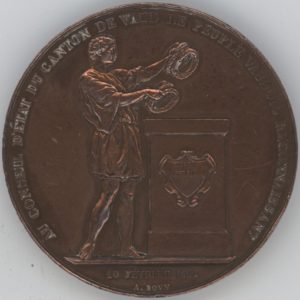 Médaille 1862 Au Conseil D'Etat du Canton de Vaud le Peuple Vaudois Reconnaissant (ss)