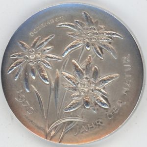 Médaille Année de la Nature 1970 "Décembre" (unz) en argent