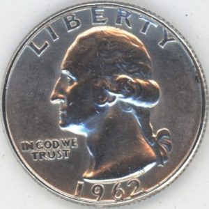 USA Washington Quarter Dollar 1962 D (vz) en argent