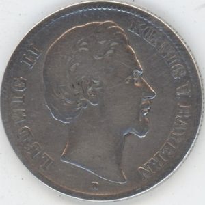 Germany  Bavière 2 Marks 1876 D Ludwig II (s) en argent