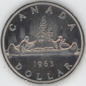 Canada 1 Dollar 1963 Élisabeth II (ss+) en argent