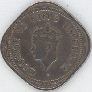 India-British 2 Annas 1946. George VI (ss)