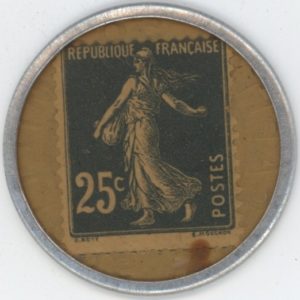 France Timbre Monnaie Société Générale Capital 500 Millions 25 centimes bleu (vz)