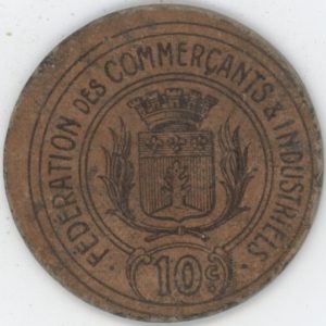 France Montauban 10 Centimes Fédération des Commerçants et Industriels (ss)