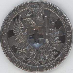 Médaille de Tir Fédéral Genève 1887 (ss-vz) en argent