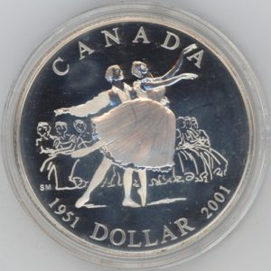 Canada 1 Dollar 2001 Ballet National Canadien (F.d.c.) en argent