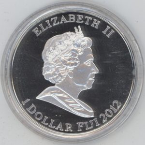 Fiji 1 Dollar 2012 Elizabeth II Toutankhamon (F.d.c.) en argent Rare !