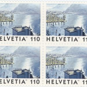 Timbres Bloc de quatre 1998 Paysage Suisse Hiver au lac d'Alpnach Neuf