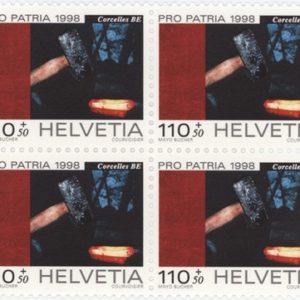 Timbres Bloc de quatre Pro Patria 1998 La Forge de Corcelles Neuf