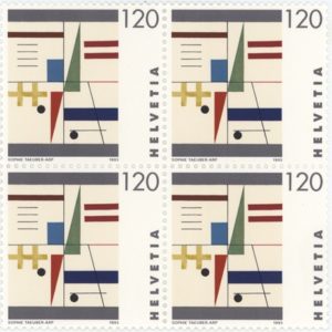 Timbres Bloc de quatre 1993 Œuvres de femmes Suisse "Sophie Tauber-Arp" Neuf