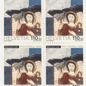 Timbres Bloc de quatre Pro Patria 1999 Biens culturels et paysages Chapelle Saint-Paul Neuf