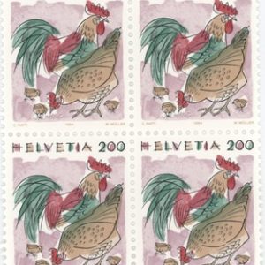 Timbres Bloc de quatre 1994 Animaux Poules Neuf