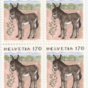 Timbres Bloc de quatre 1995 Animaux Ane Neuf