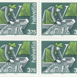 Timbres Bloc de quatre 1990 "Pêcheur" Neuf