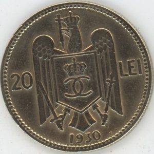 Roumanie 20 Lei 1930 KN Carol II (ss)