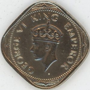 India-British 2 Annas 1943 George VI (ss)