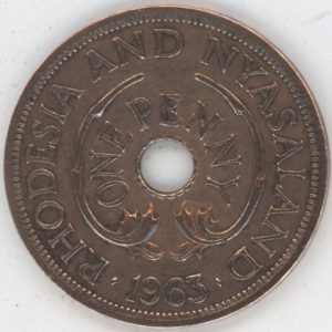 Rhodésie et Nyassaland 1 Penny 1963 Elizabeth II (ss)