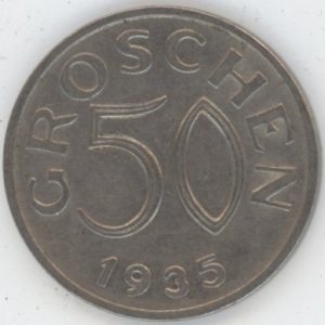 Autriche 50 Groschen 1935 (ss+)