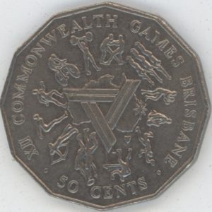 Australie 50 Cents 1982 Elisabeth Jeux du Commonwealth à Brisbane (ss+)