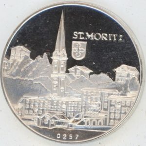 Médaille Graübunden St.Moritz (vz-unz) en argent 999