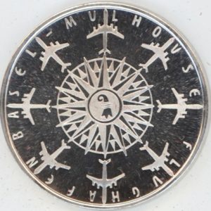 Médaille Flughafen Basel Mulhouse 1970 (vz) en argent 999