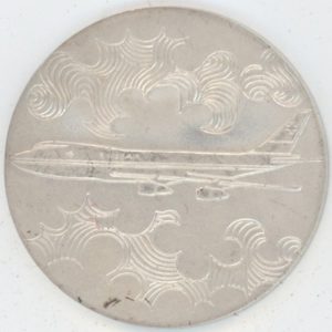 Médaille Erstflug Swissair Jumbo-Jet B-747 Zürich-Genf-New York 1971 (vz) en argent