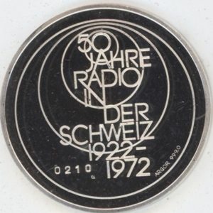 Médaille 50 Jahre Radio in Der Schweiz 1922-1972 (unz) en argent