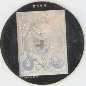 Médaille Nationale Briefmarken Ausstellung Basel 1971 (unz) en argent 999 (15gr)
