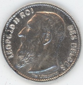 Belgique 50 Centimes 1909 FR Leopold II (ss+) en argent