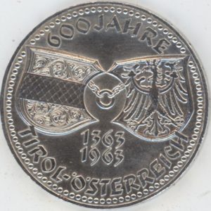 Autriche 50 Schilling 1963 Tyrol (ss) en argent