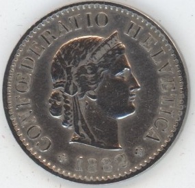 5 Centimes 1882 (ss+)