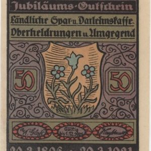 Germany 50 Pfennigs 1921 Spar und Darlehnskasse en couleur Monnaie de nécessité Neuf