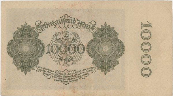 Germany Reichsbanknote 10 000 Mark 1922 petit format – Image 2