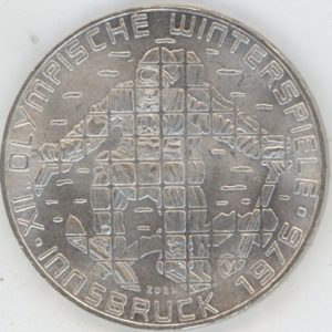 Autriche 100 Schilling 1975 Winter Olympics Innsbruck 76 (ss-vz) en argent