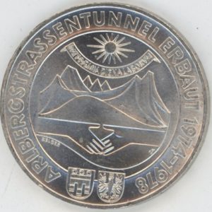 Autriche 100 Schilling 1978 Tunnel de Arlberg (ss-vz) en argent