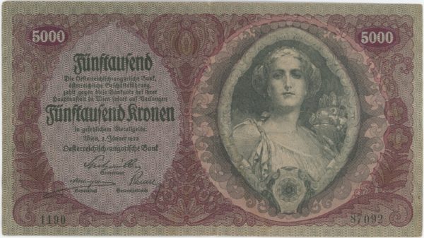 Autriche Banque Austro-Hongroise 5000 Kronen 1922
