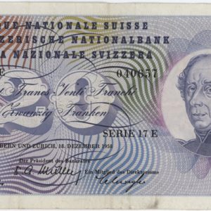20 Francs 1958 Général Dufour