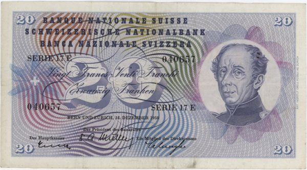 20 Francs 1958 Général Dufour