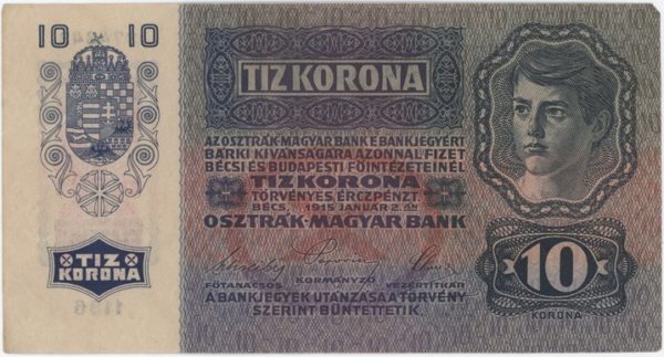 Autriche Banque Austro-Hongroise 10 Kronen 1915 – Image 2
