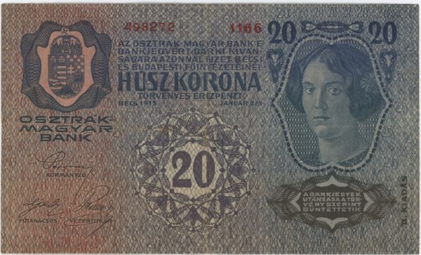 Autriche Banque Austro-Hongroise 20 Kronen 1913 – Image 2