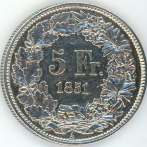 5 Francs 1851 (ss+)