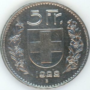 5 Francs 1922 (ss)