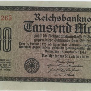 Germany Reichsbanknote 1000 Mark 1922