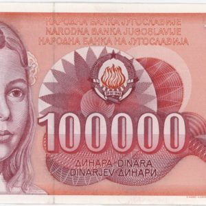 Yougoslavie 100 000 Dinara 1989